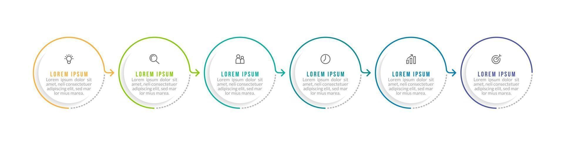 Infographic Template With 6 Main Idea vector