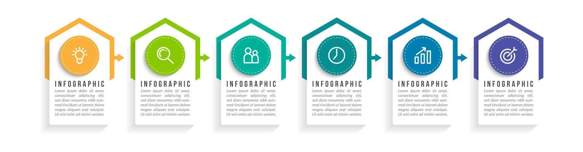 Six Options or Steps Infographic vector