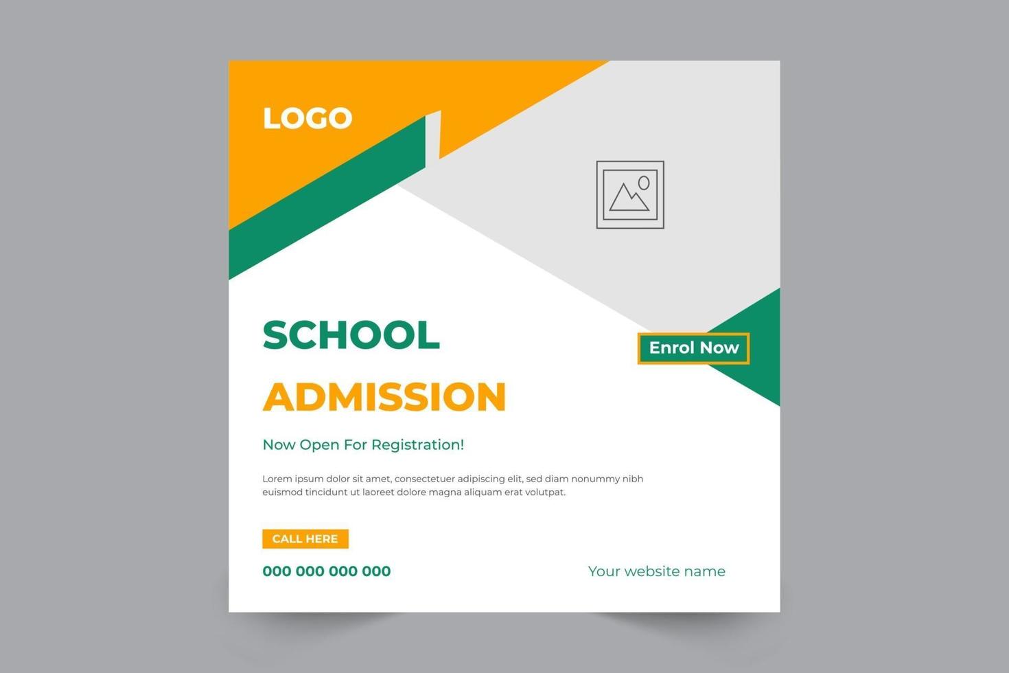 School education admission social media banner post template vector