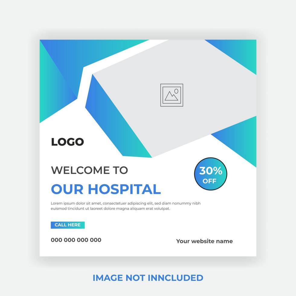 Medical Social Media Post Template, Social Media Banner Template vector