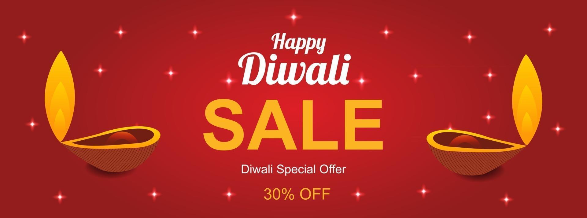 Happy diwali sale social media banner template vector