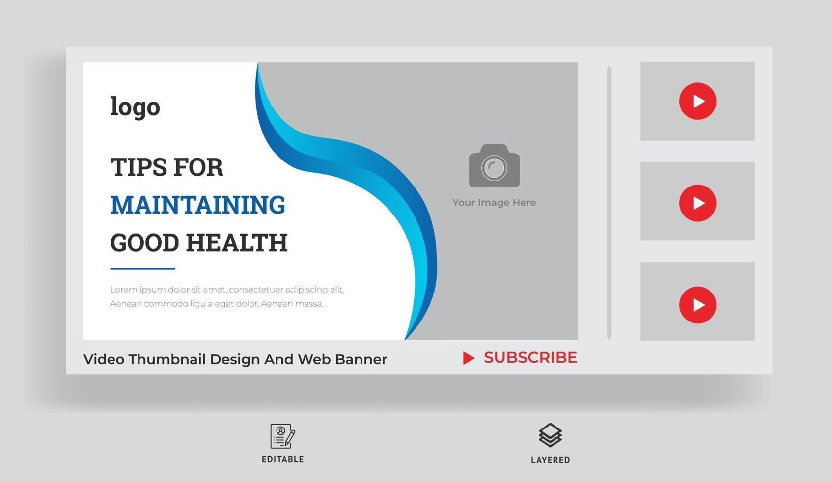 Healthcare video thumbnail and banner for hospital live workshop vector