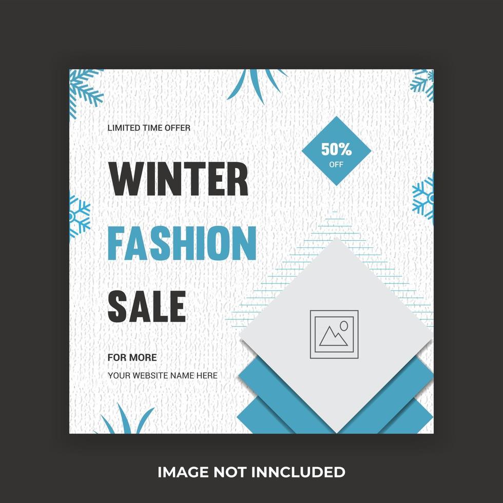 Winter fashion sale banner template vector