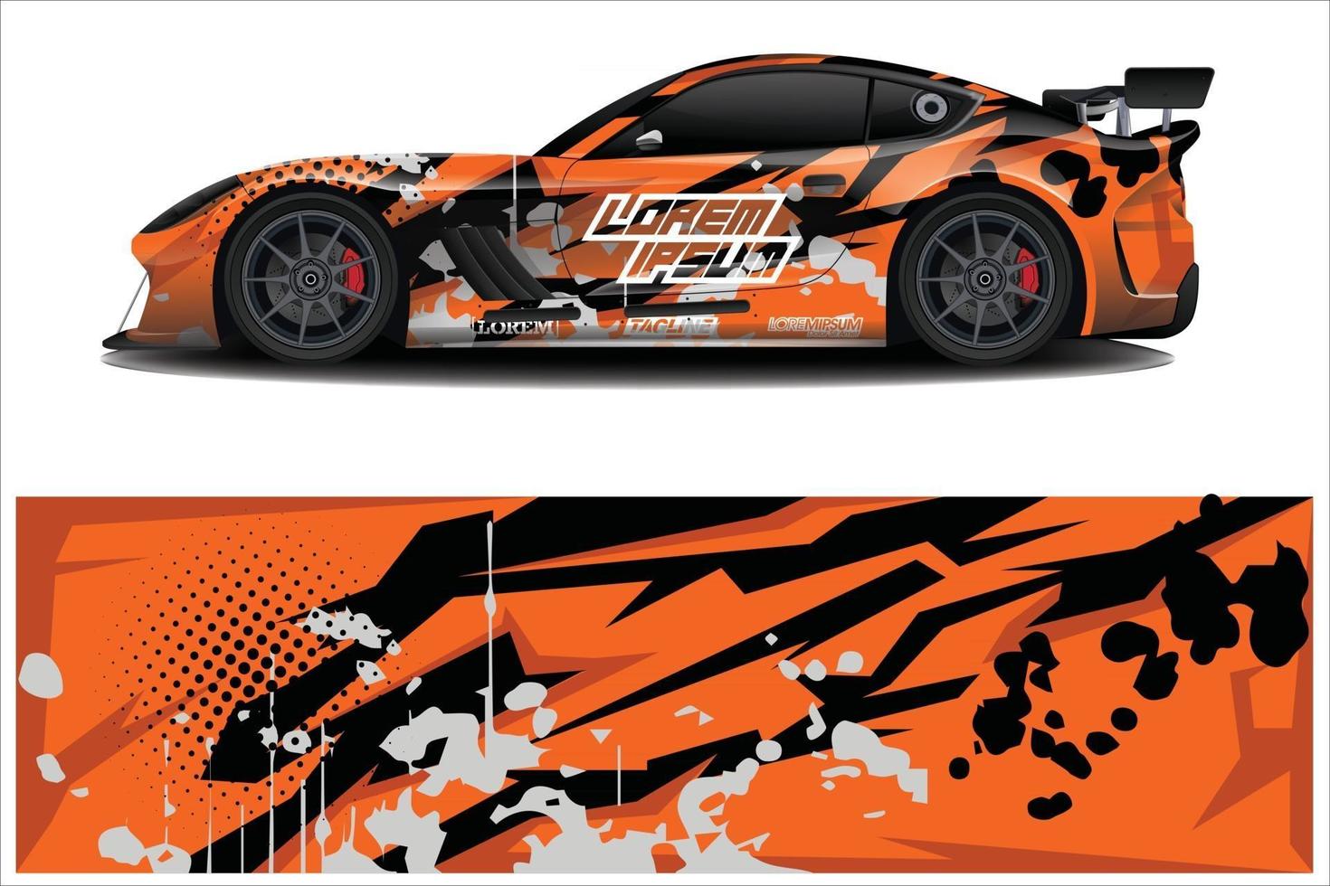 Car wrap graphic racing abstract background for wrap and vinyl sticker vector