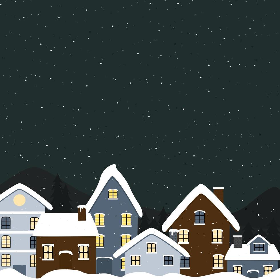 Night time on winter vector