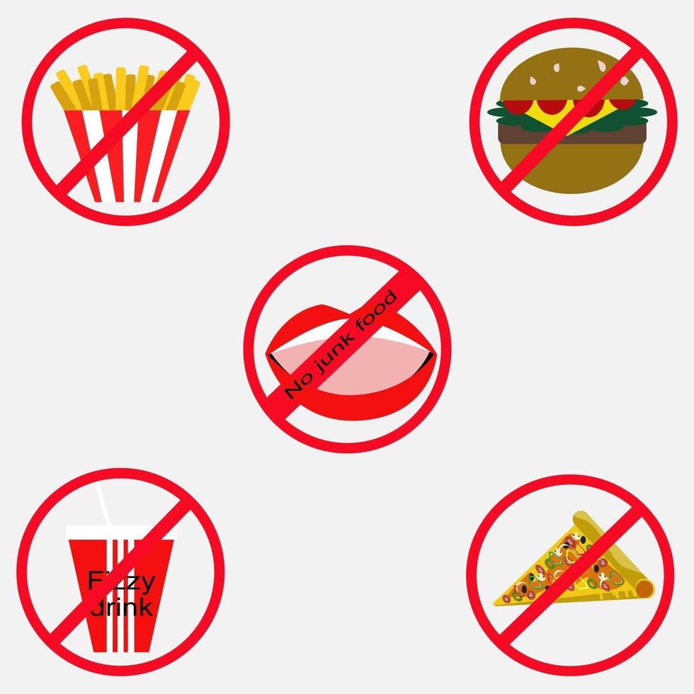 fast food set vector