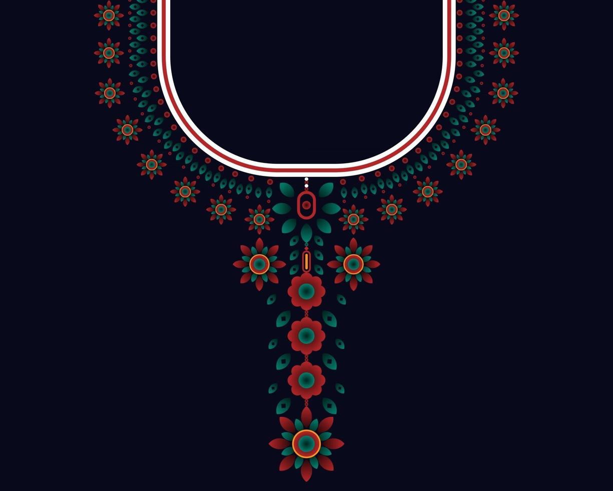 Geometric ethnic oriental pattern. Necklace embroidery design. vector