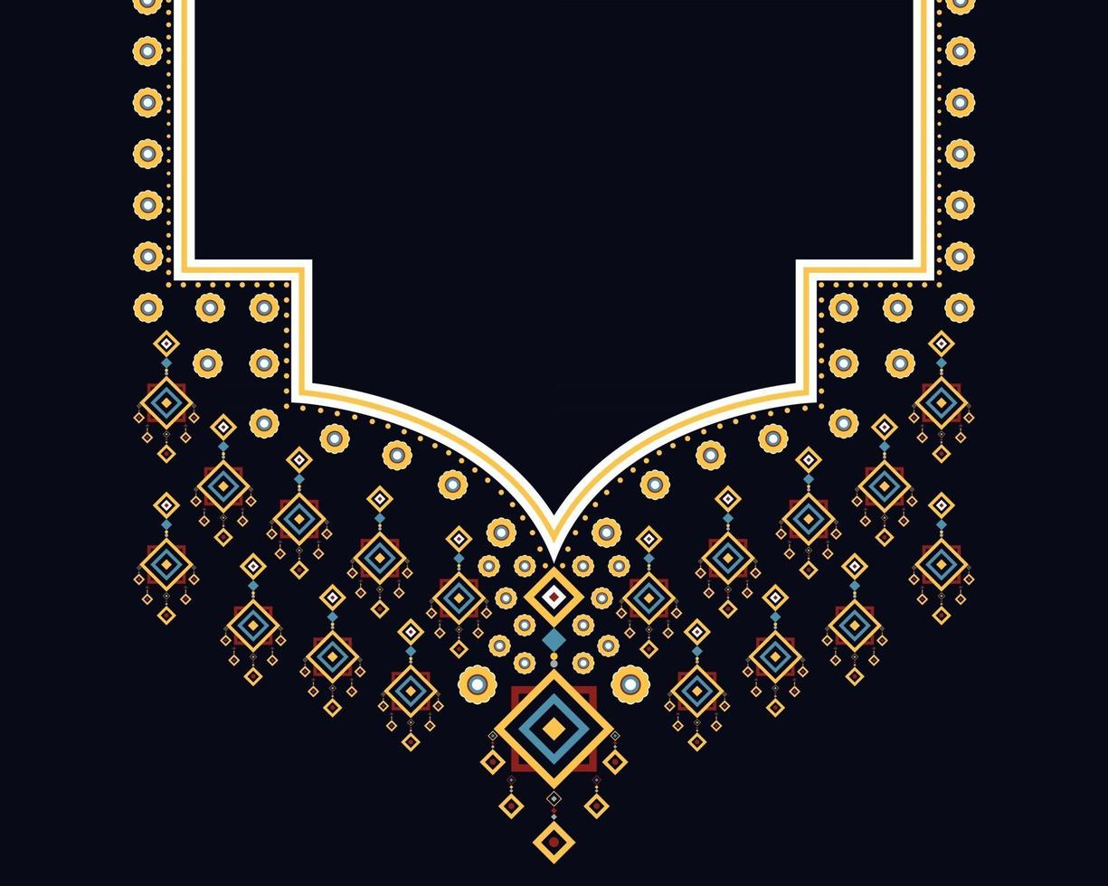 Geometric ethnic oriental pattern. Necklace embroidery design. vector