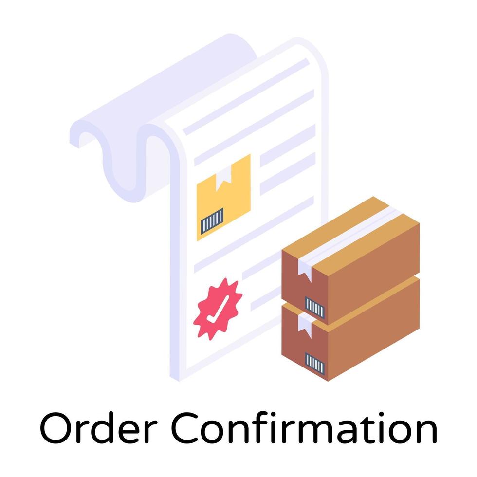 Order Confirmation and Parcel vector