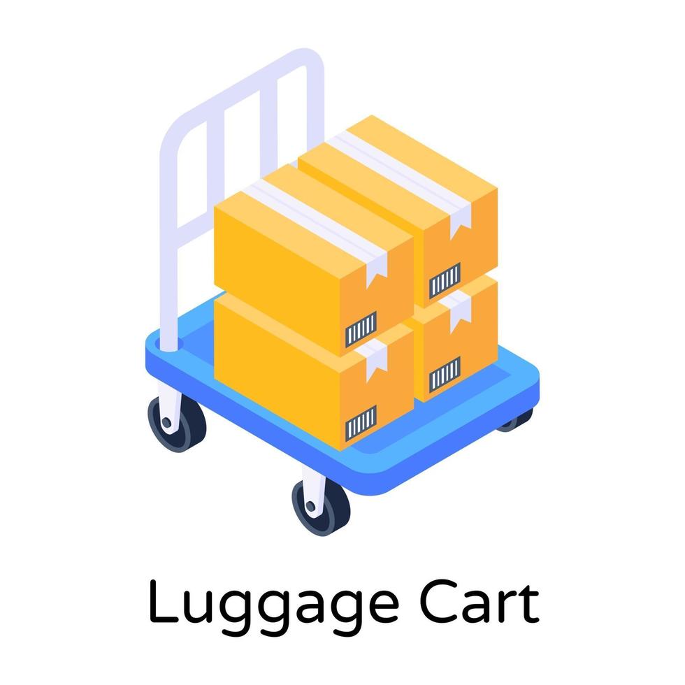 Luggage Cart and Trolley vector