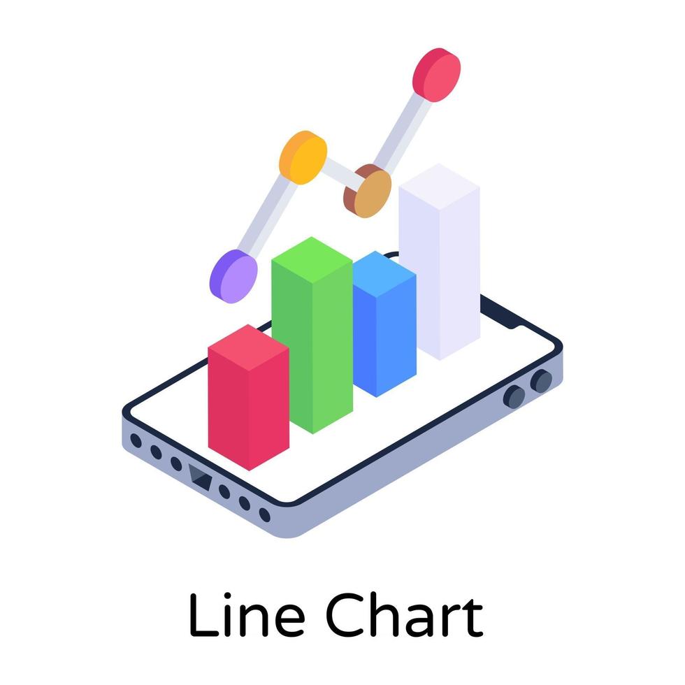 Line Chart and Data visualization vector