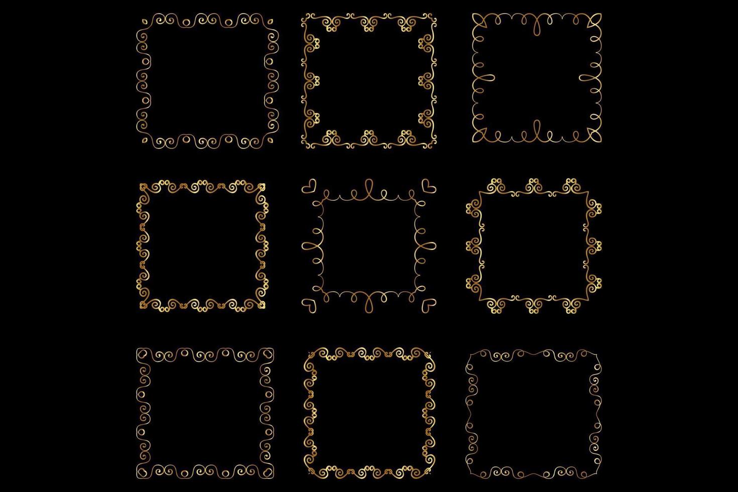 golden decorative frames vector