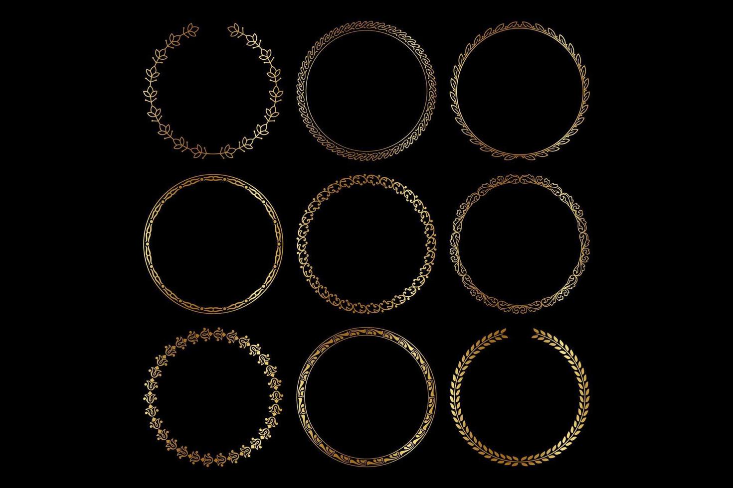 luxury circle frames vector