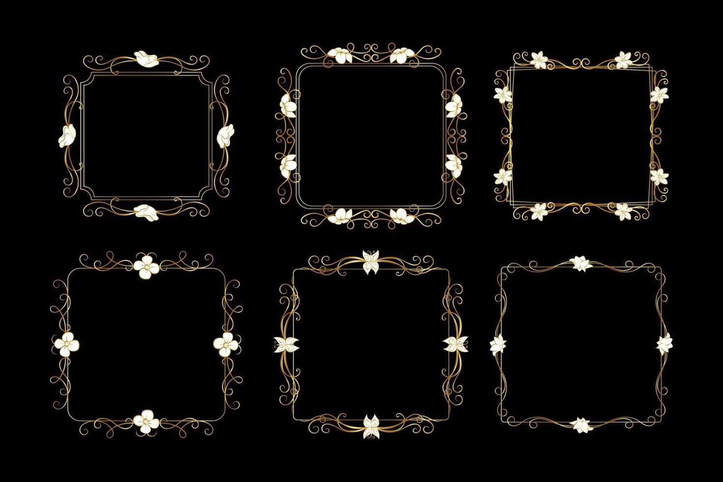 collection of luxury frames vector