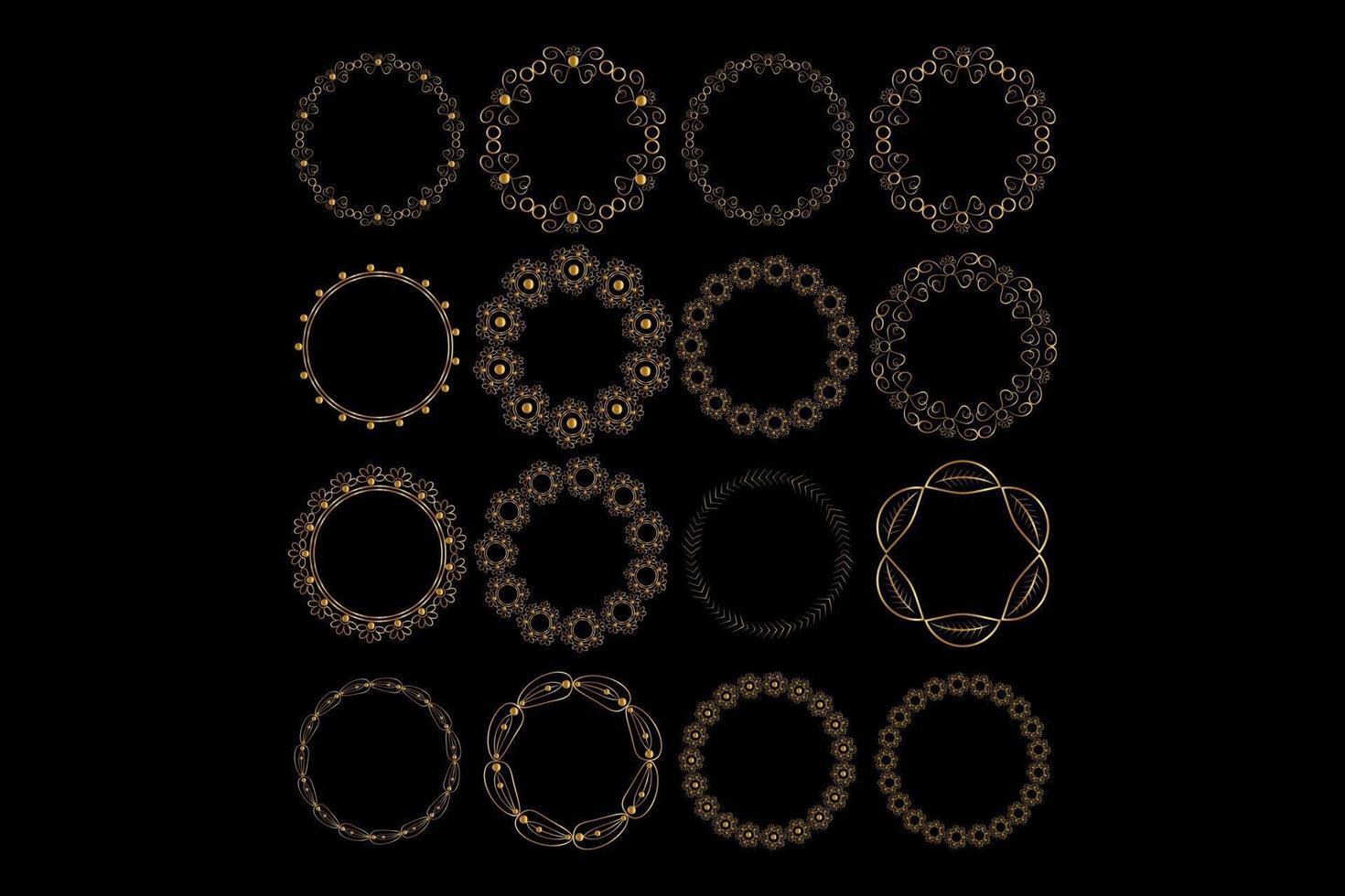golden square frames vector