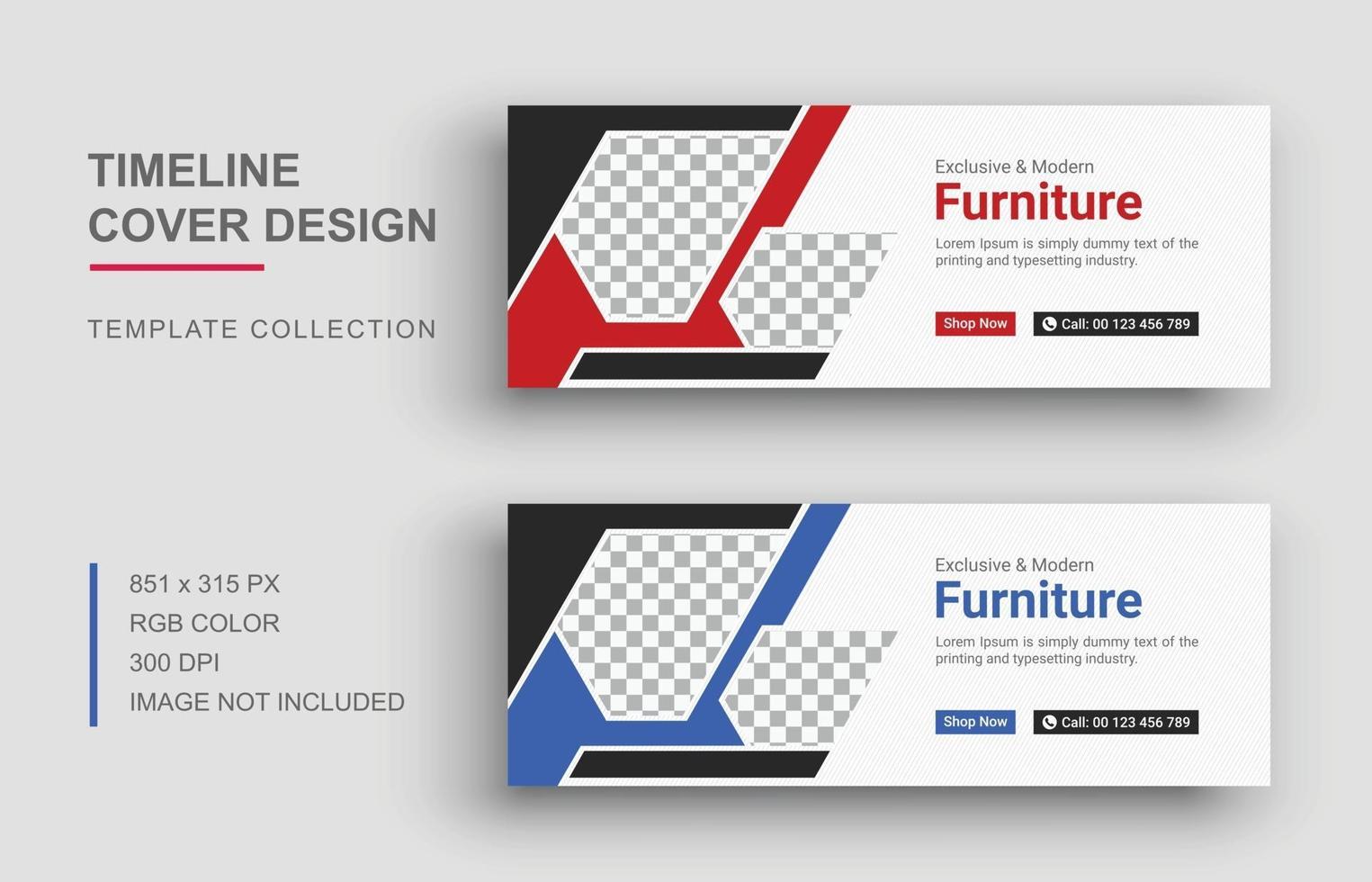 Furniture cover template design, Banner for social network vector