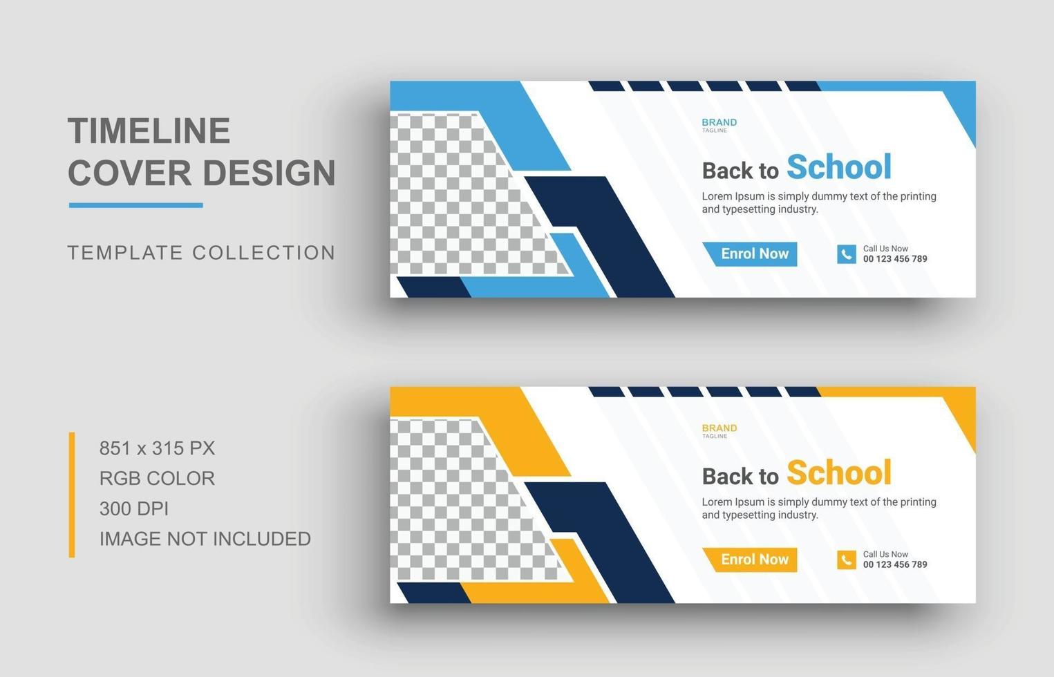 Back to school cover, Admission social media banner or cover vector