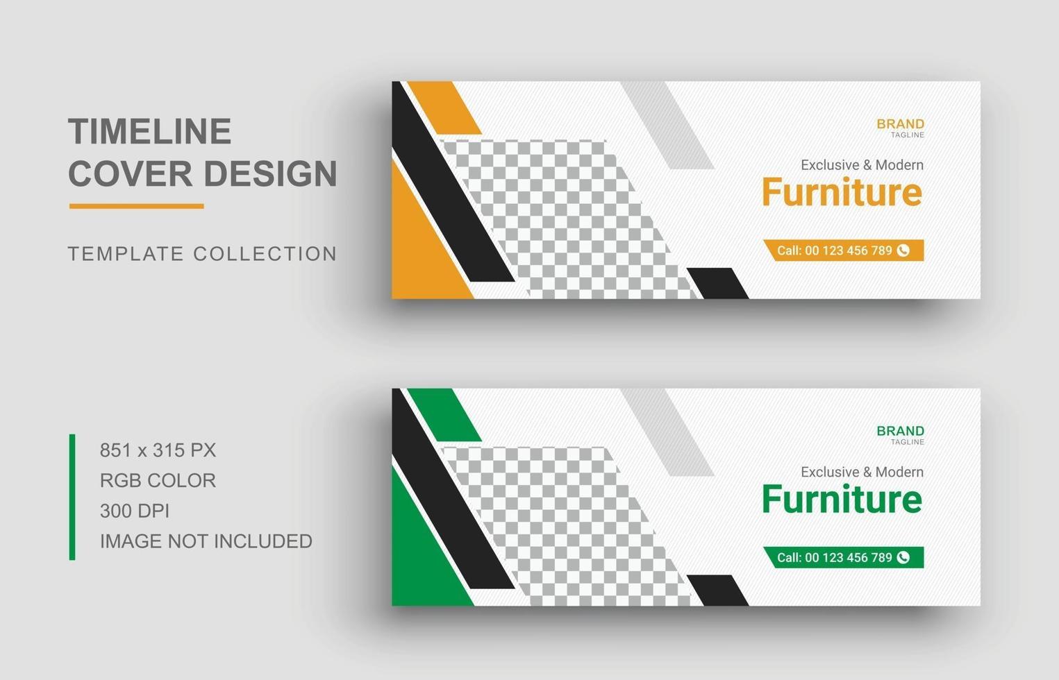 Diseño de plantilla de cubierta de muebles, banner para red social. vector