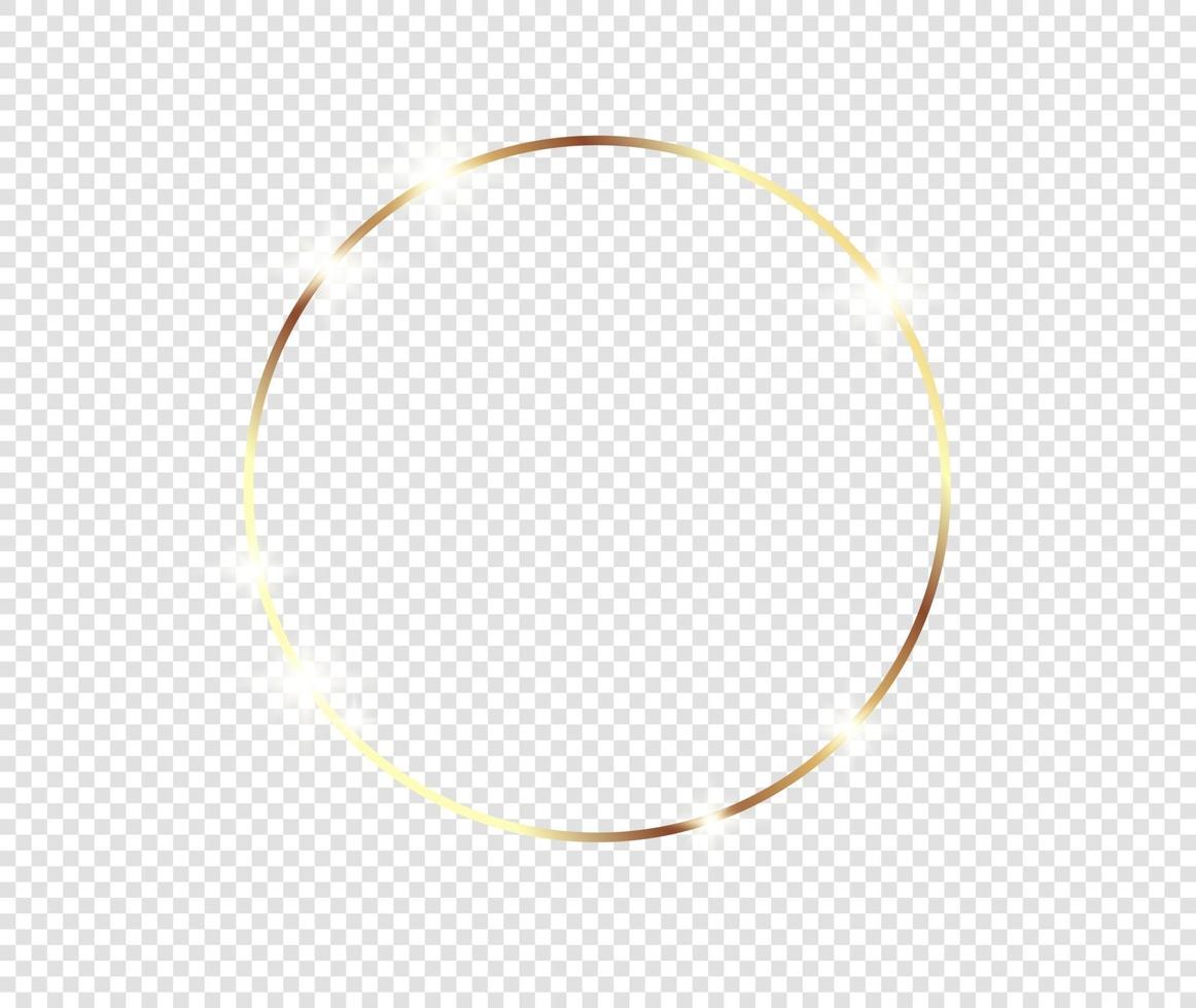 Gold shiny glowing frame with shadows isolated background vector