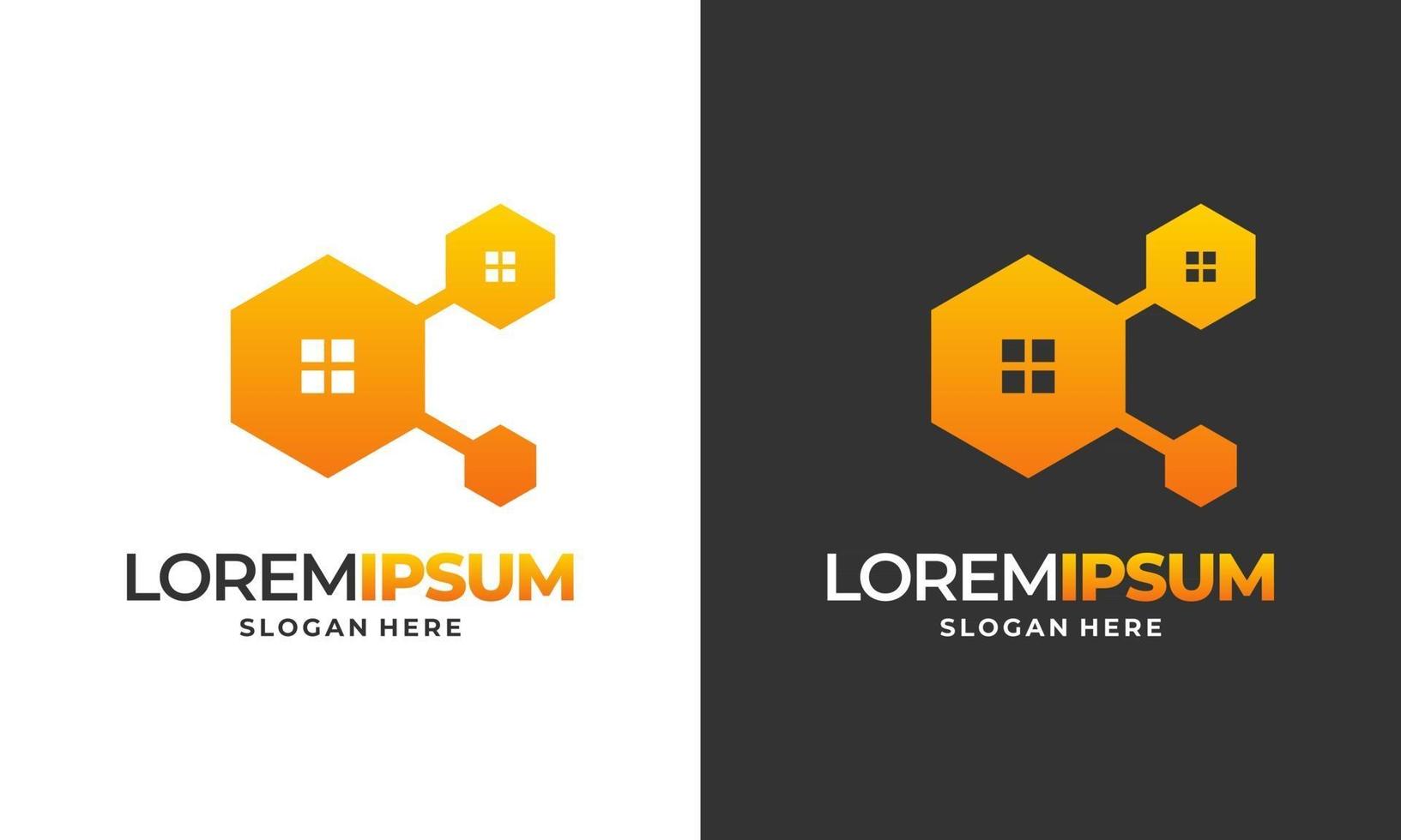 Bee house logo designs vector, Honey House Farm logo vector