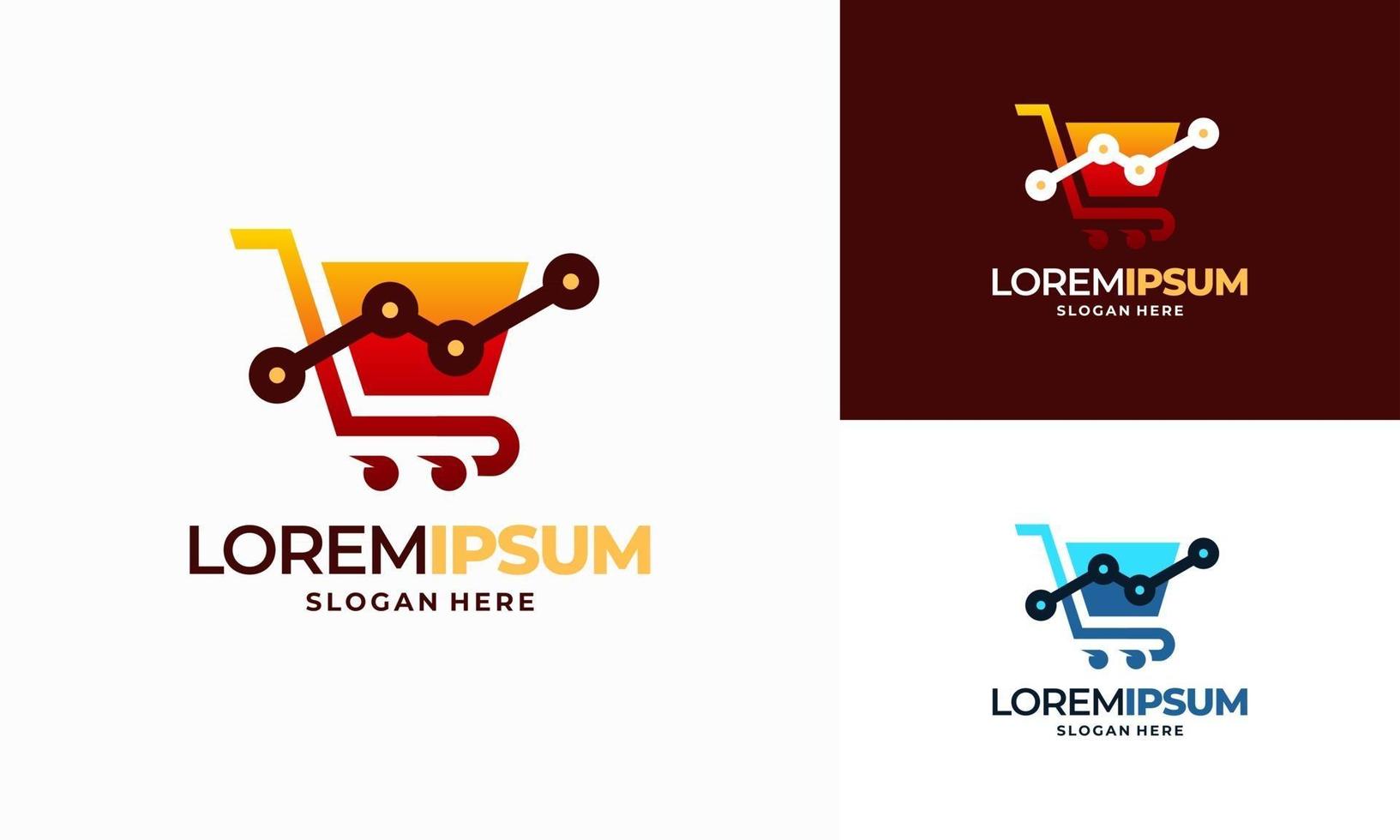 Diseño de plantilla de logotipo de estadísticas de tienda, logotipo de informe de ventas de marketing vector