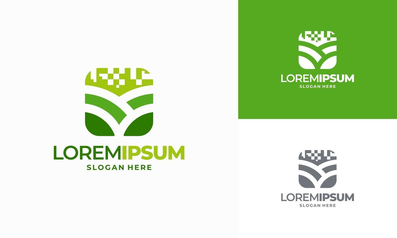 Digital agriculture logo template design, Green Technology logo vector