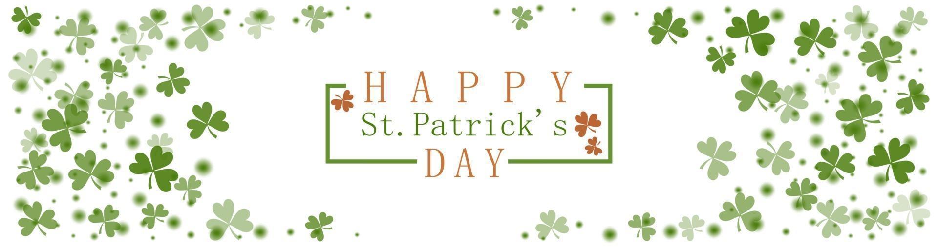 St. Patricks Day greeting card with frame of clover leaves vector