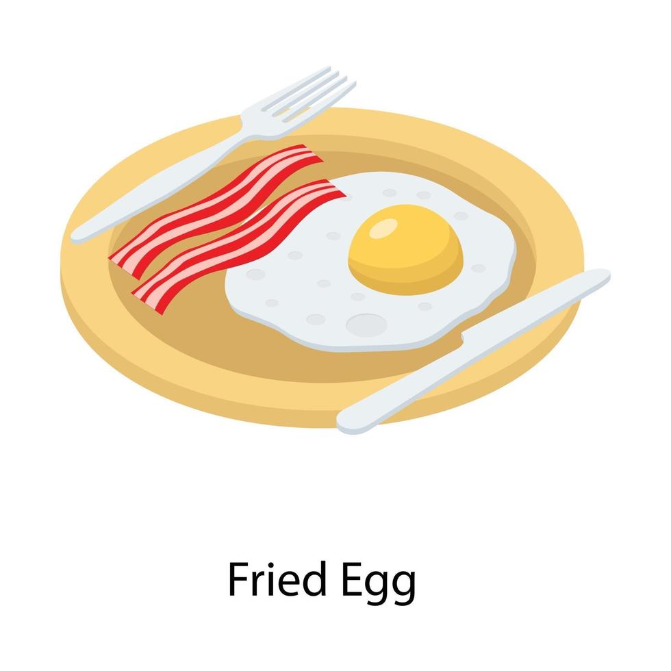 Egg With Bacon vector