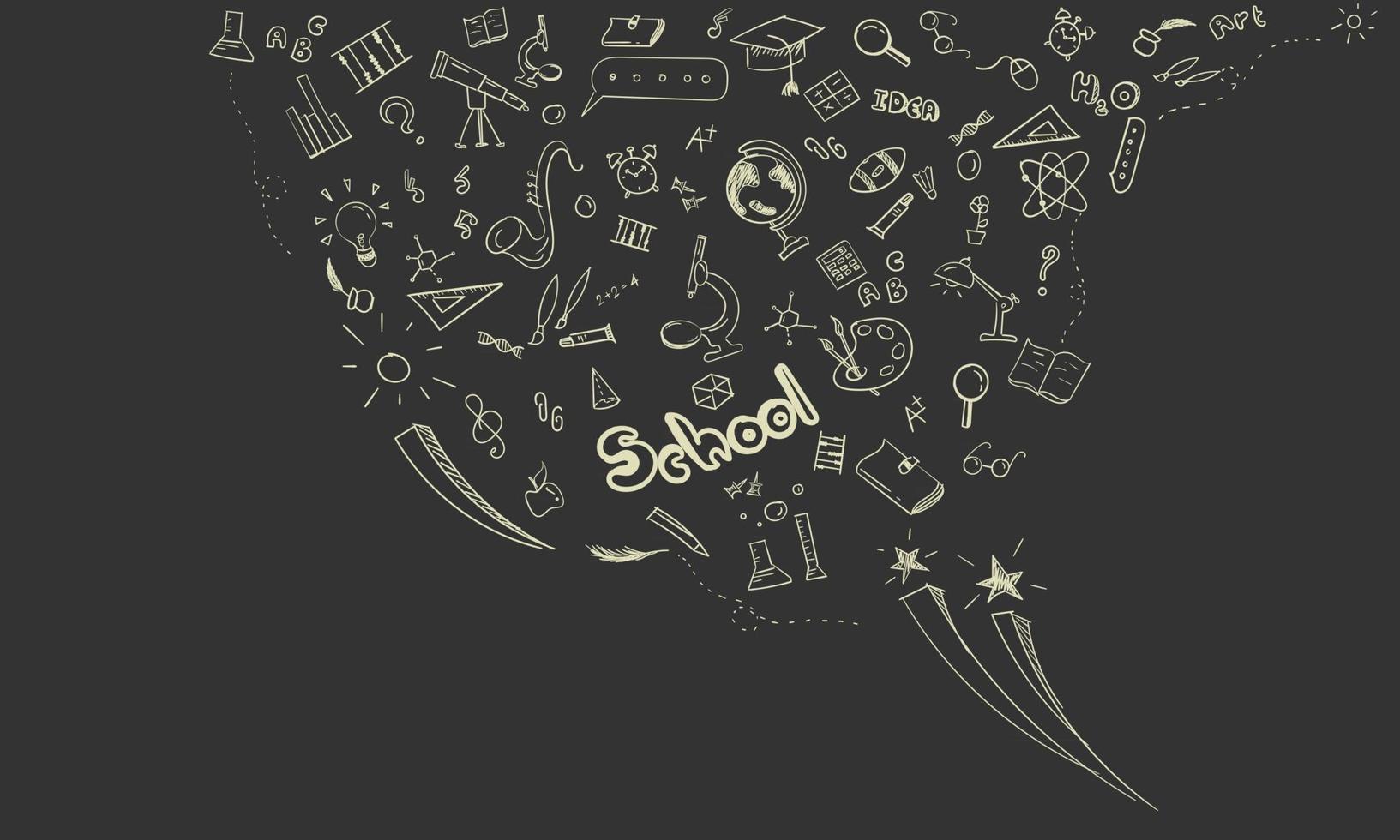 Education sketchy with school supplies. vector