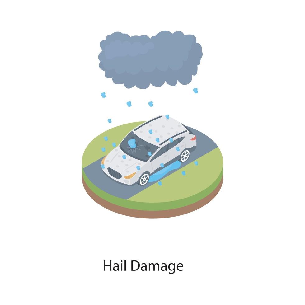 Hail Damage Car vector