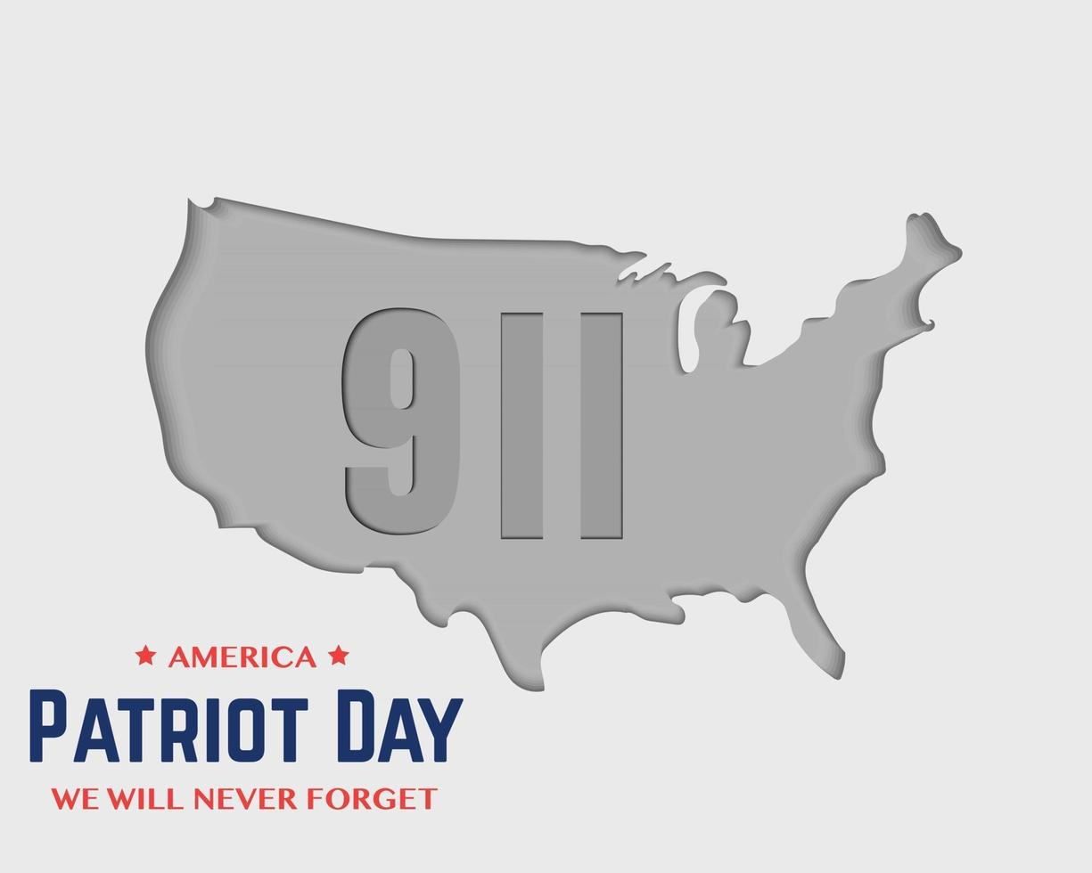 9 11 America Patriot Day Map Paper vector