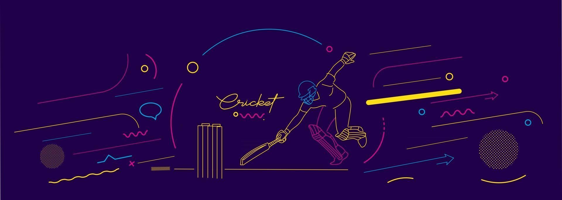 Cricket banner championship background poster template flyer banner vector