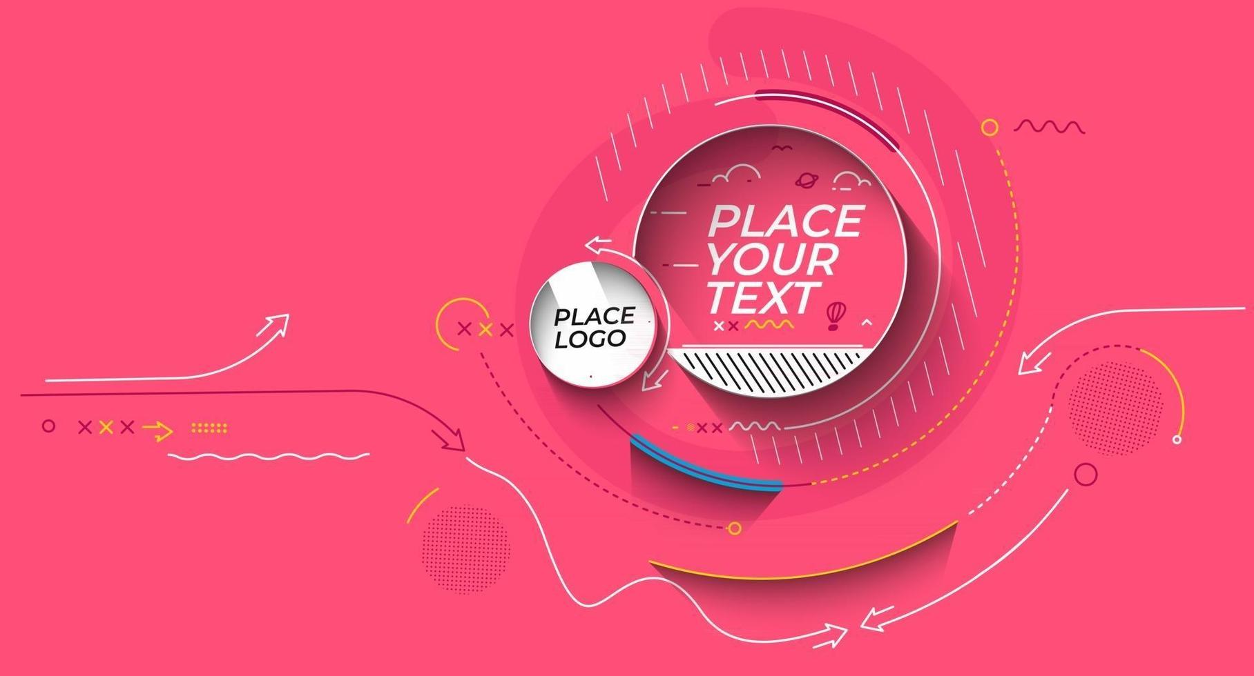 Abstract technological promotion geometric shapes banner vector
