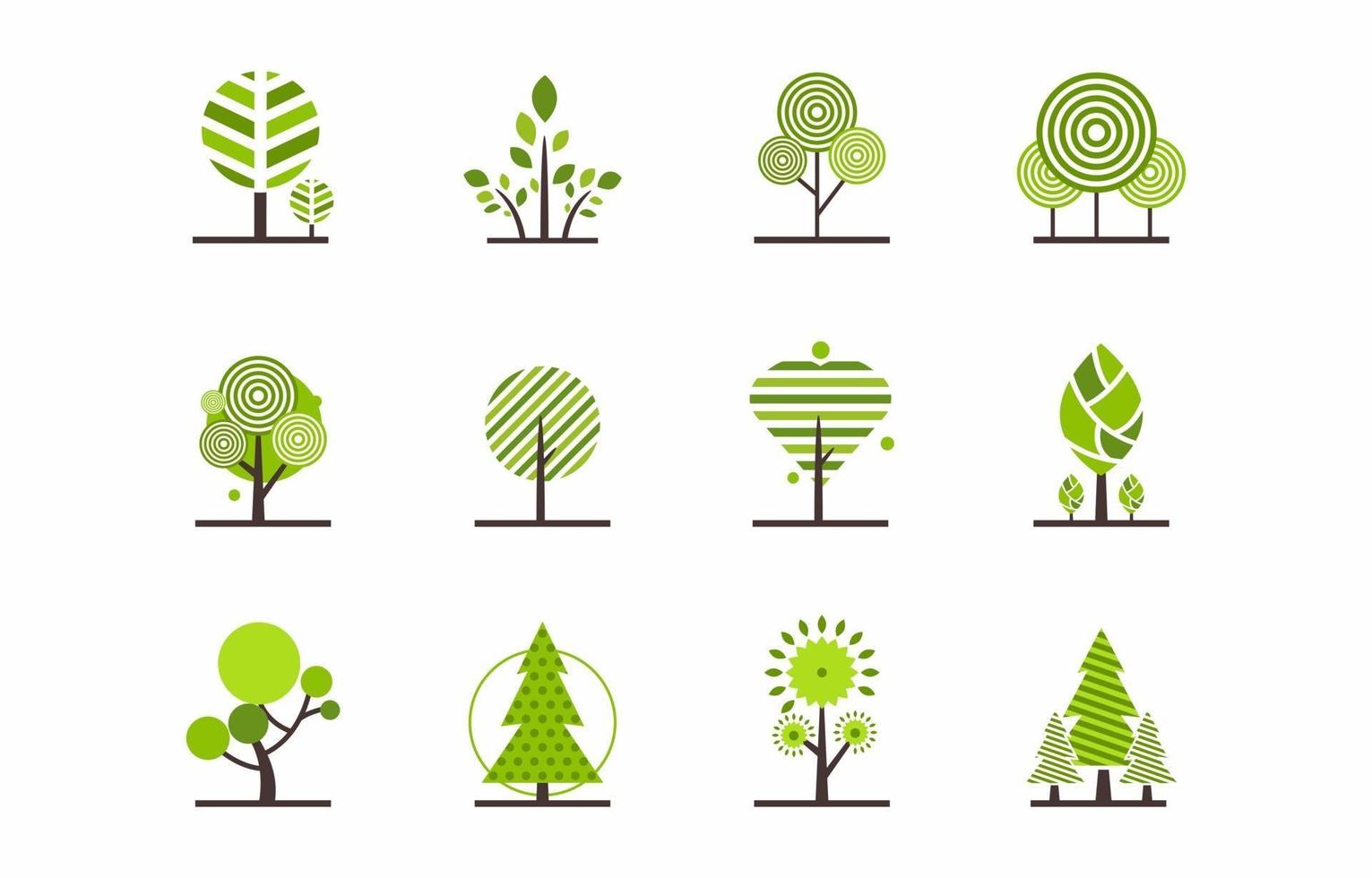 Beautiful Set Of Tree Element vector