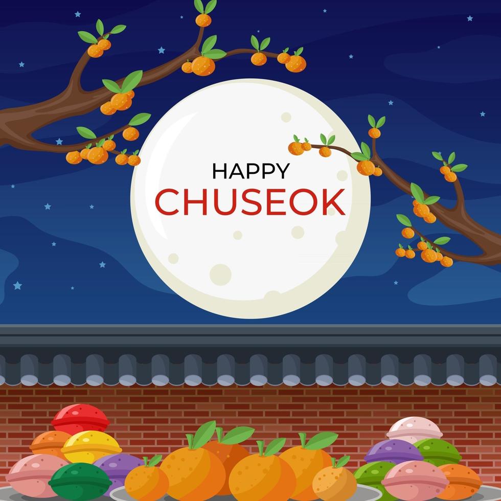 feliz otoño chuseok vector