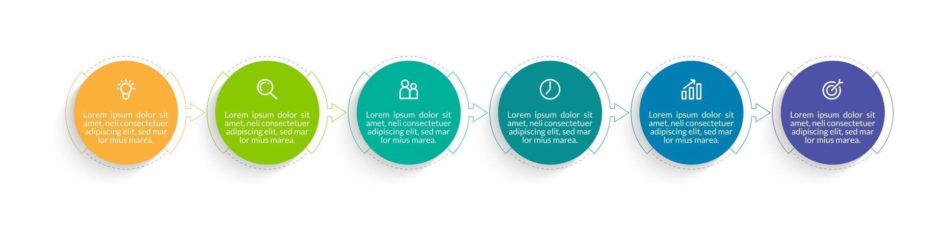 Simple 6 Steps Infographic Design Template vector