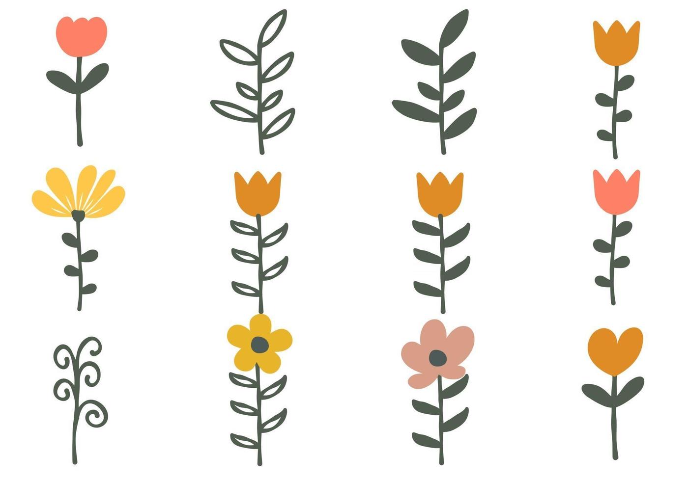 Colorful Plants for Seasonal Decoration vector