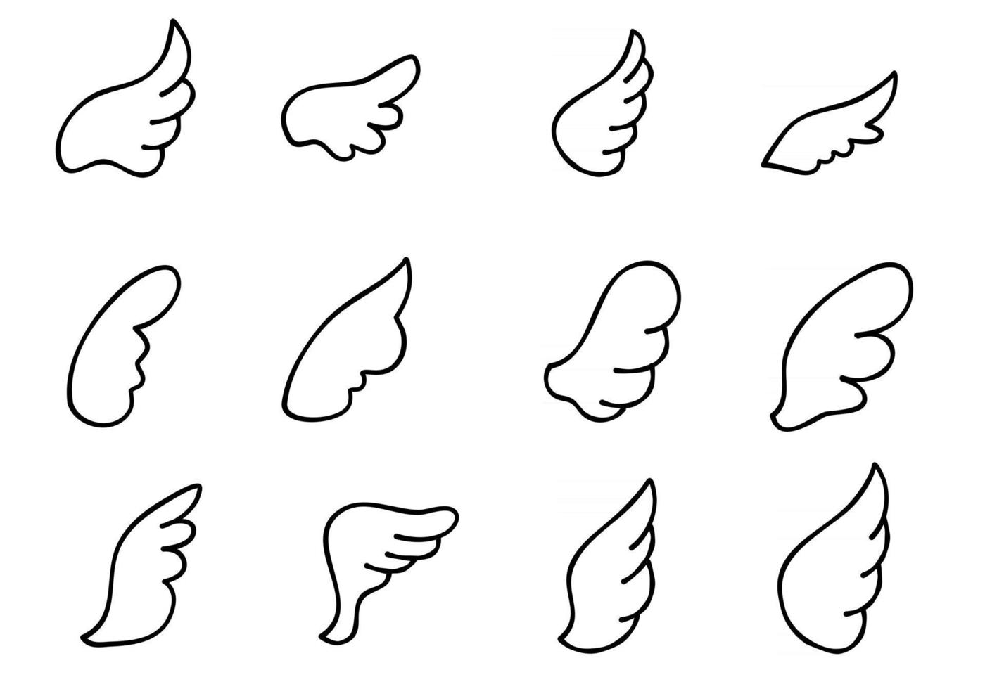 Wings Icon Sketch Collection vector