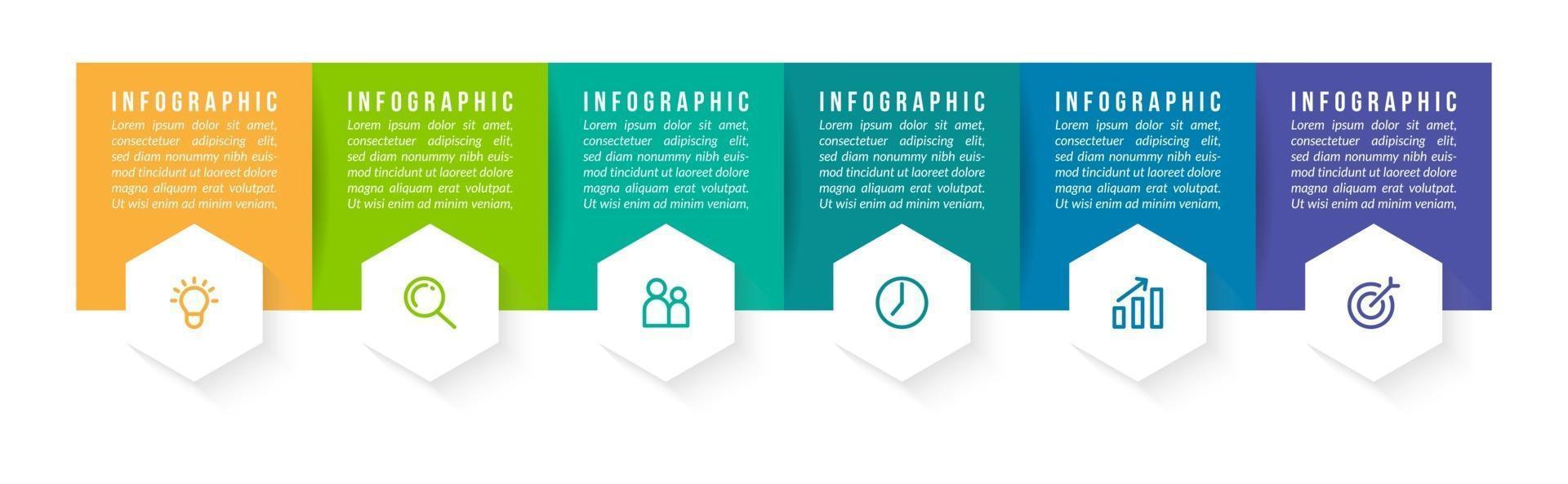 Timeline Infographics with Six Steps vector