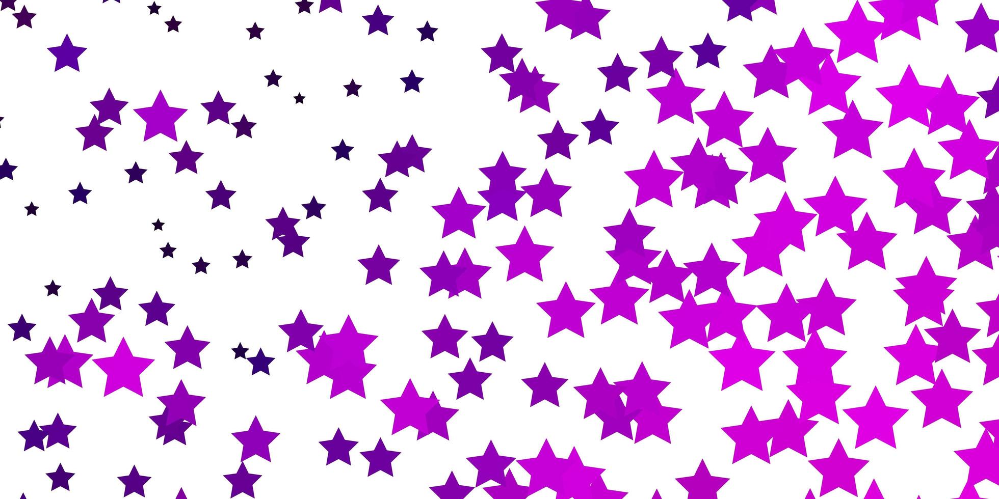 Fondo de vector rosa claro con estrellas grandes y pequeñas.