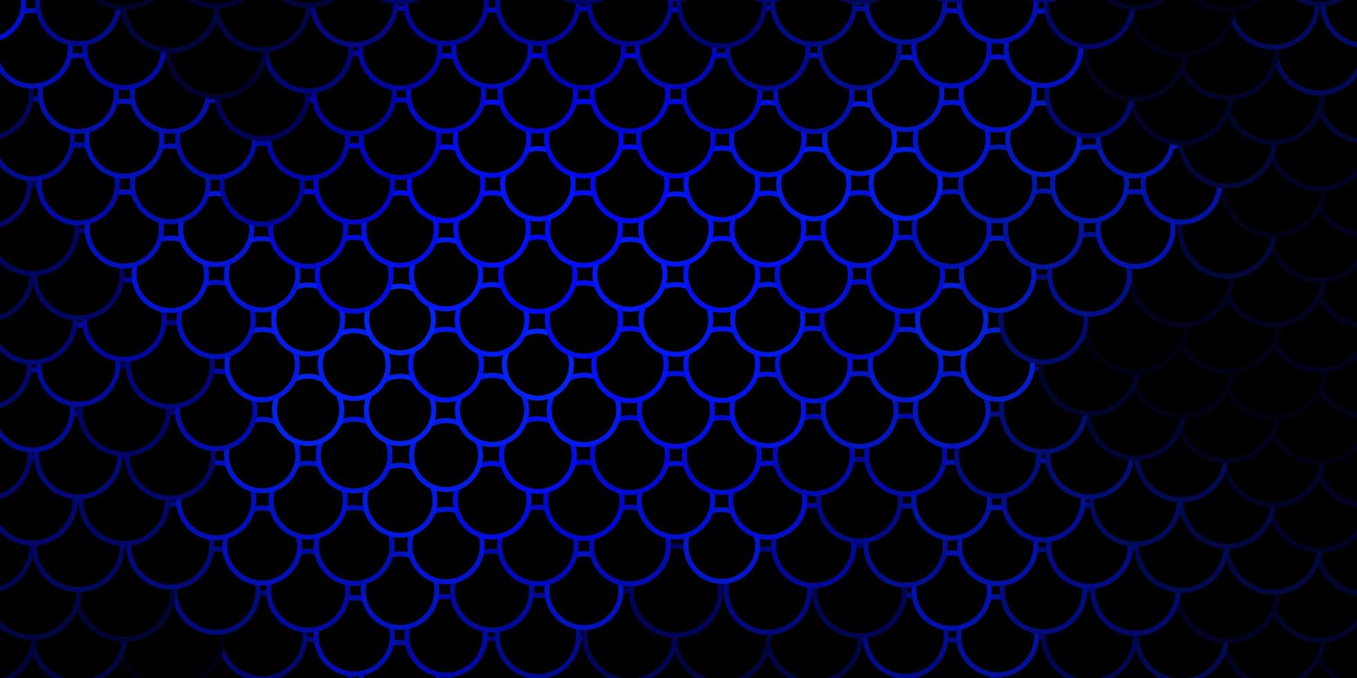 Dark BLUE vector background with circles.