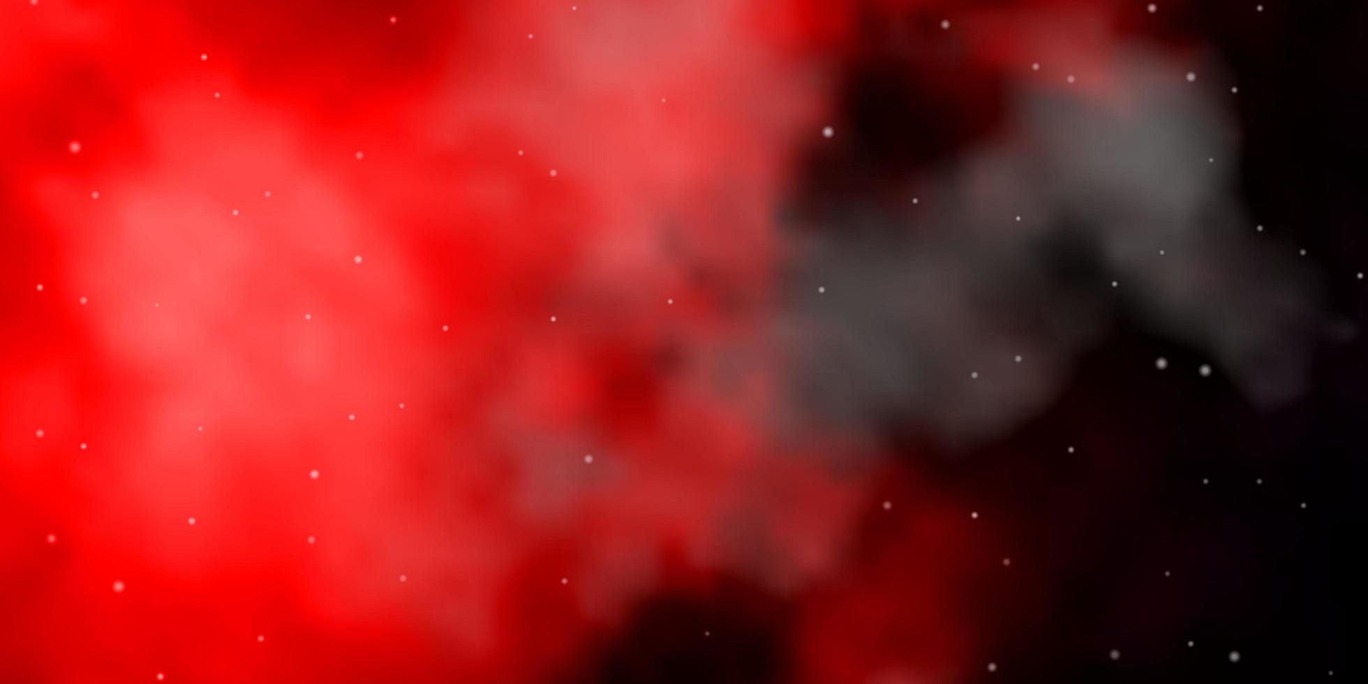 Dark Red vector background with small and big stars.