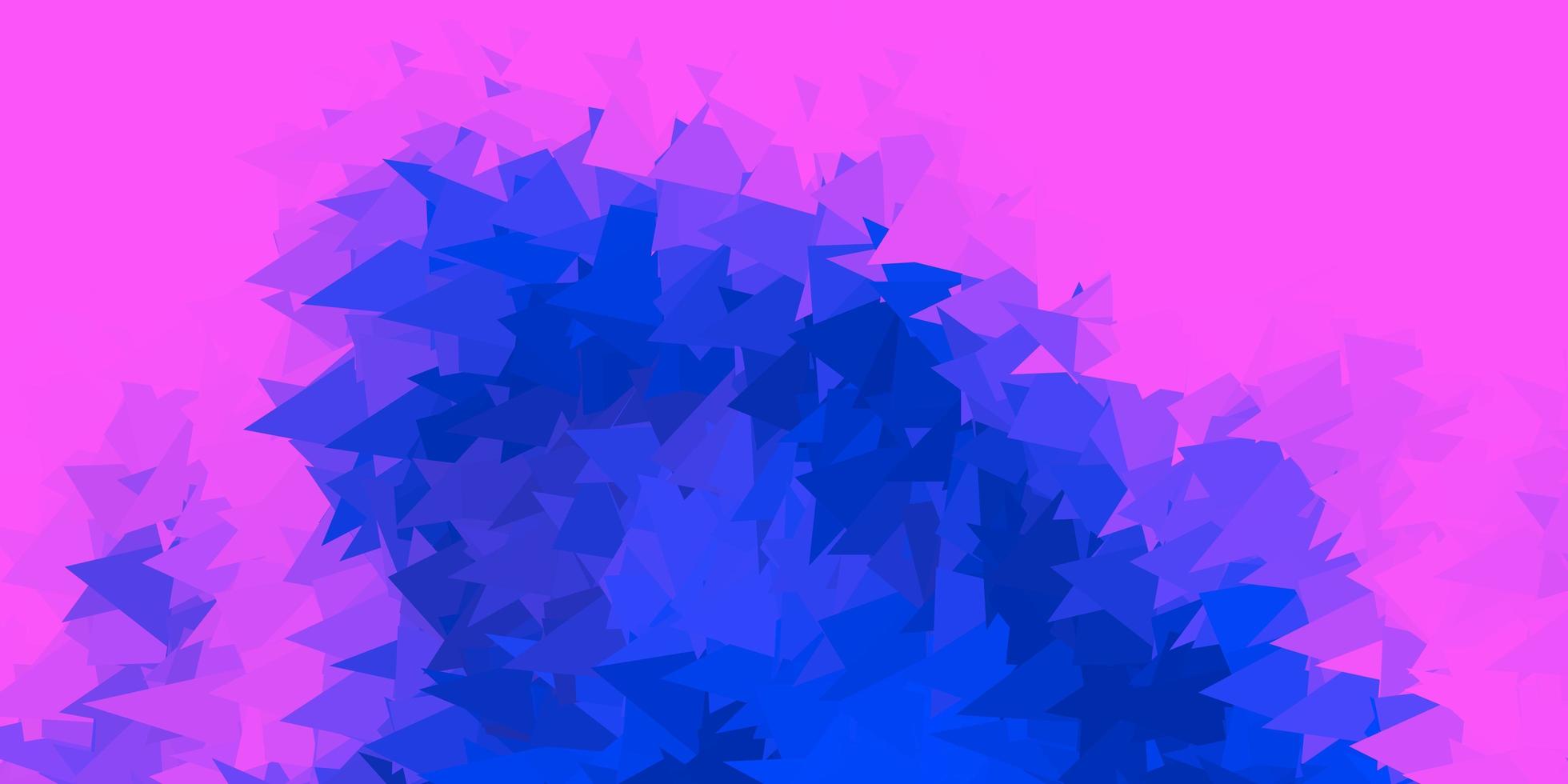 Dark pink, blue vector abstract triangle pattern.