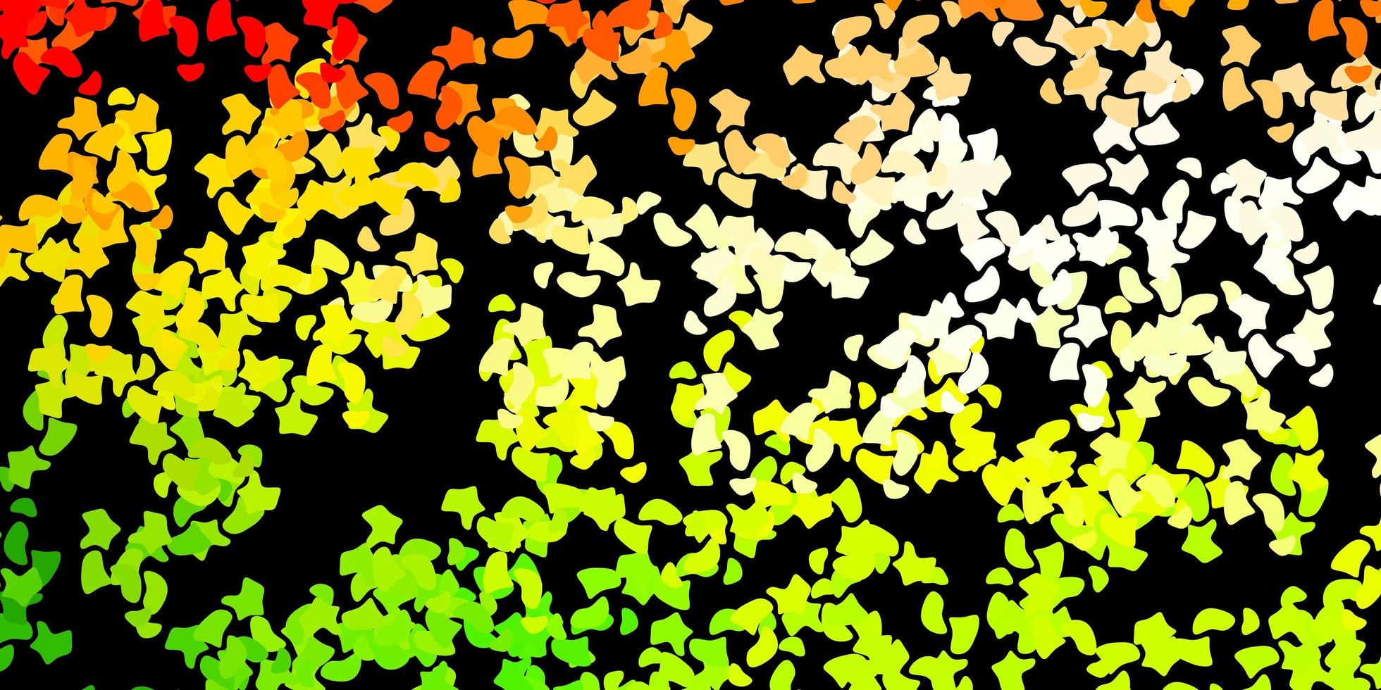 Dark green, red vector background with random forms.