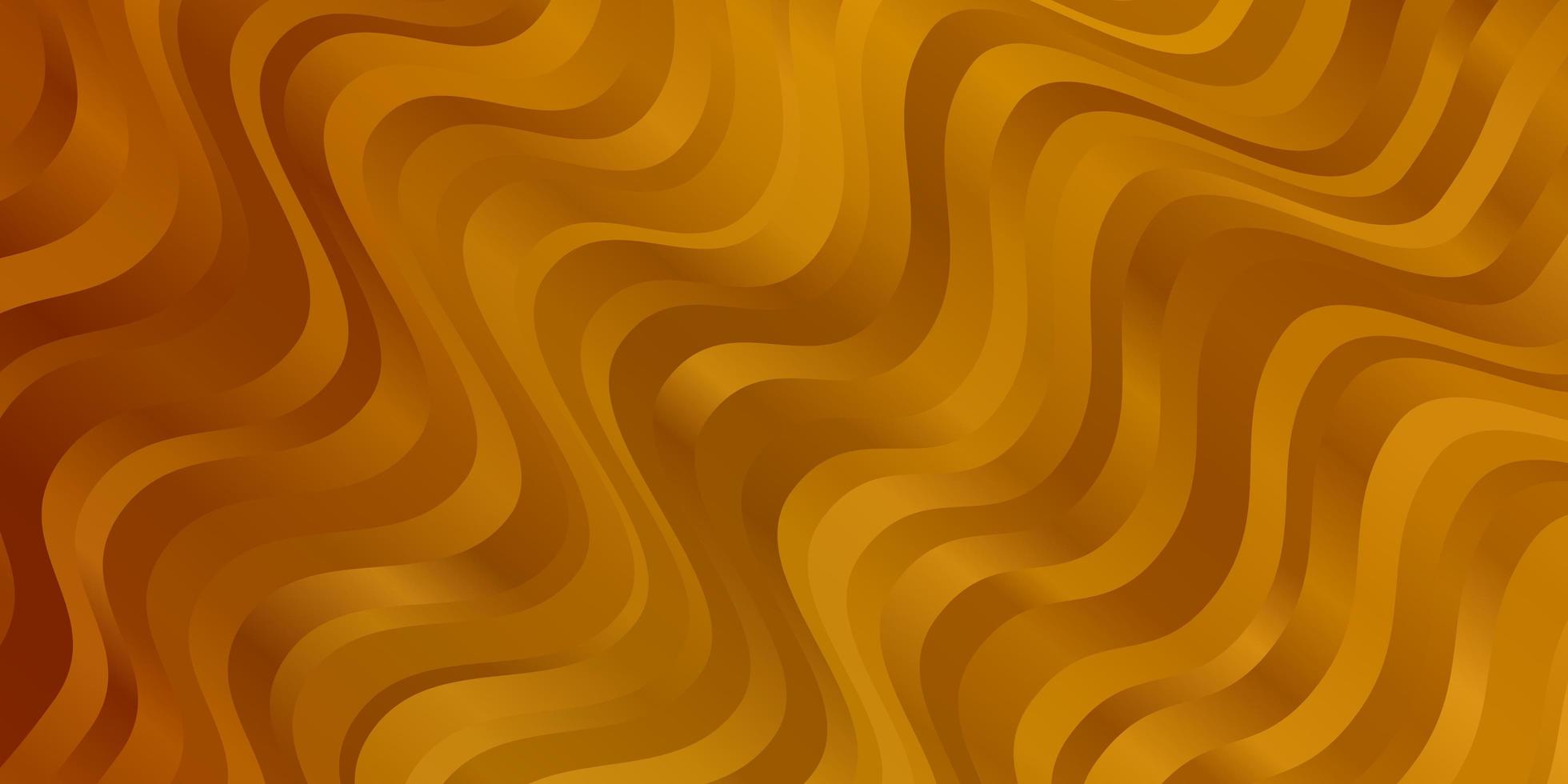 Dark Yellow vector background with curves.