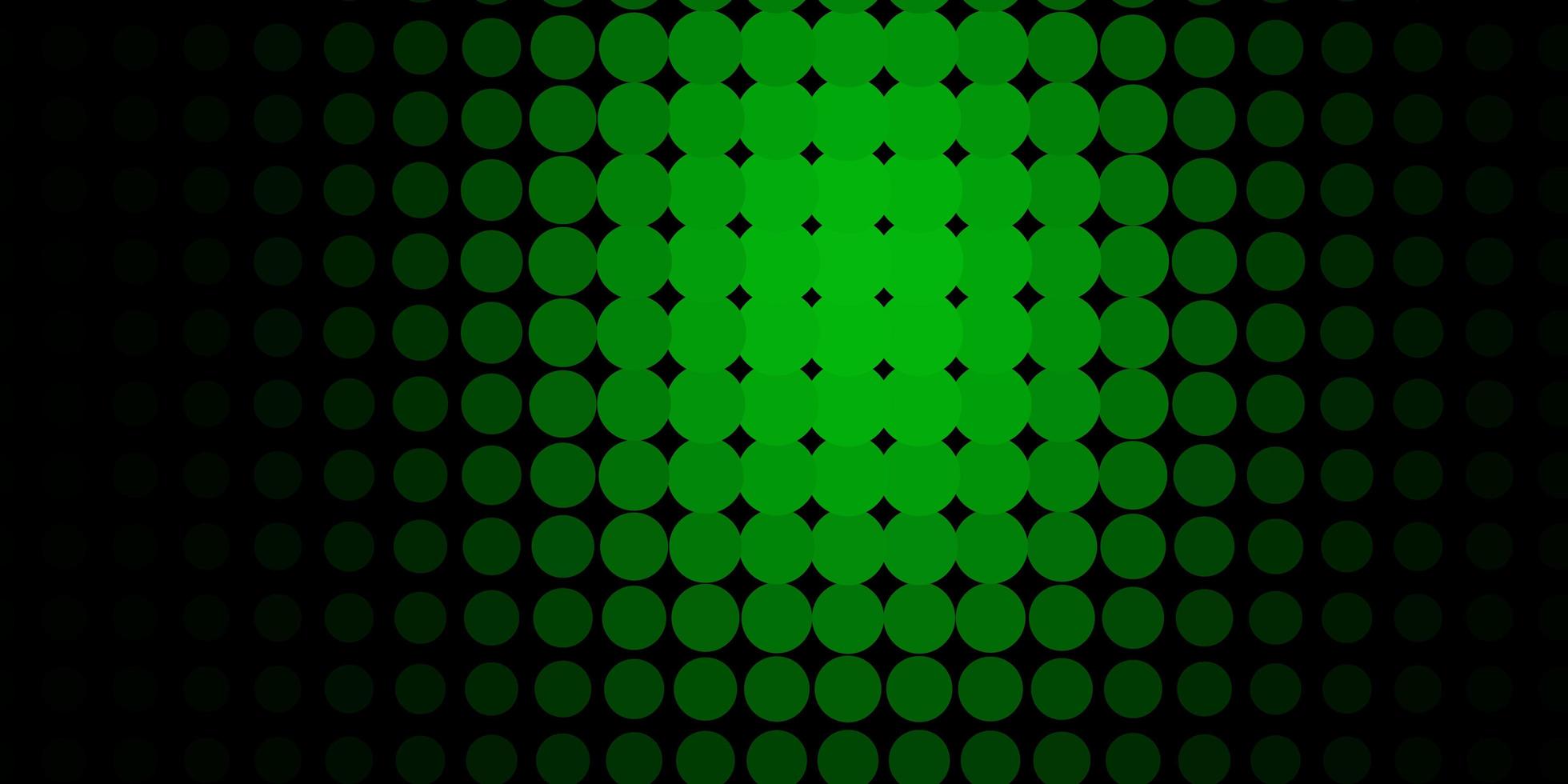 plantilla de vector verde oscuro con círculos.