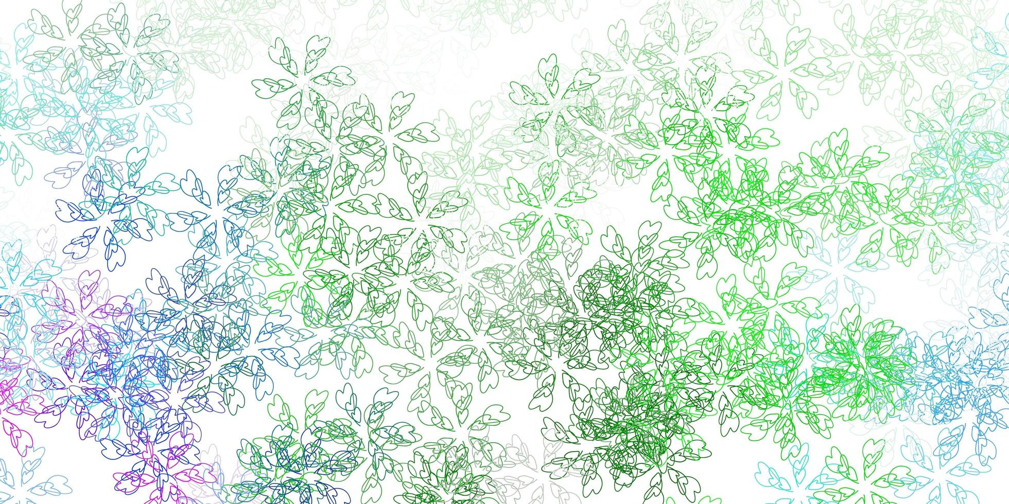 Light pink, green vector abstract template with leaves.