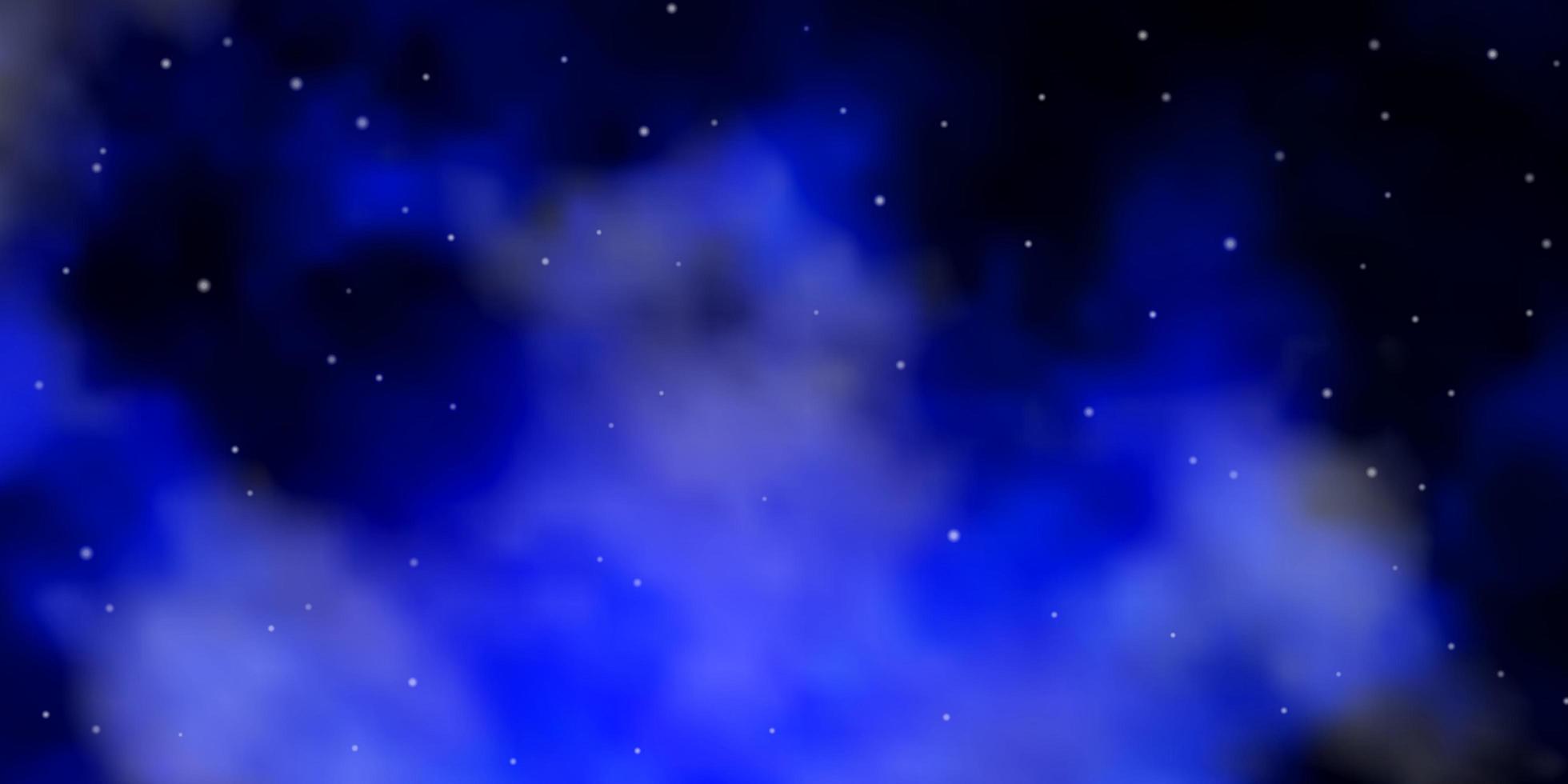 Dark BLUE vector template with neon stars.