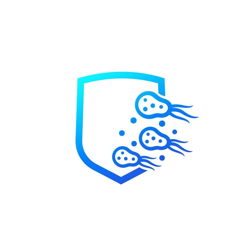 antibacterial protection or immune system icon on white vector