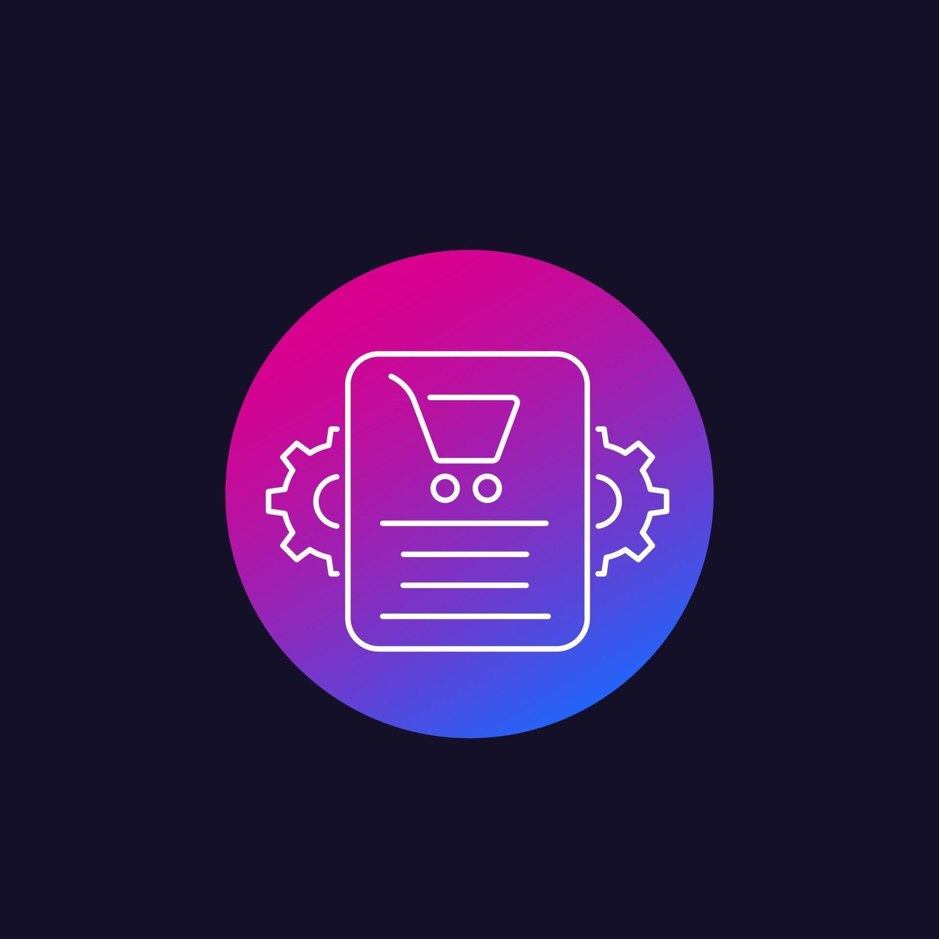 order processing, e-commerce icon, linear 3005120 Vector Art at Vecteezy